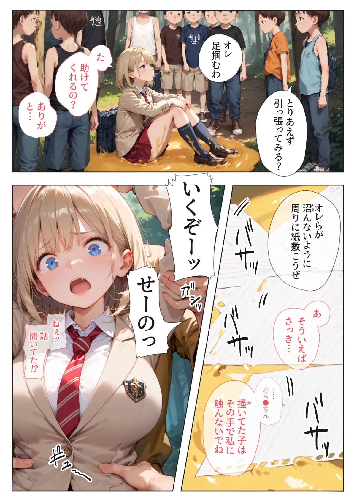 おねぇちゃんどうしたのw？〜囲まれ〇され壊される〜 モザイク版 6ページ