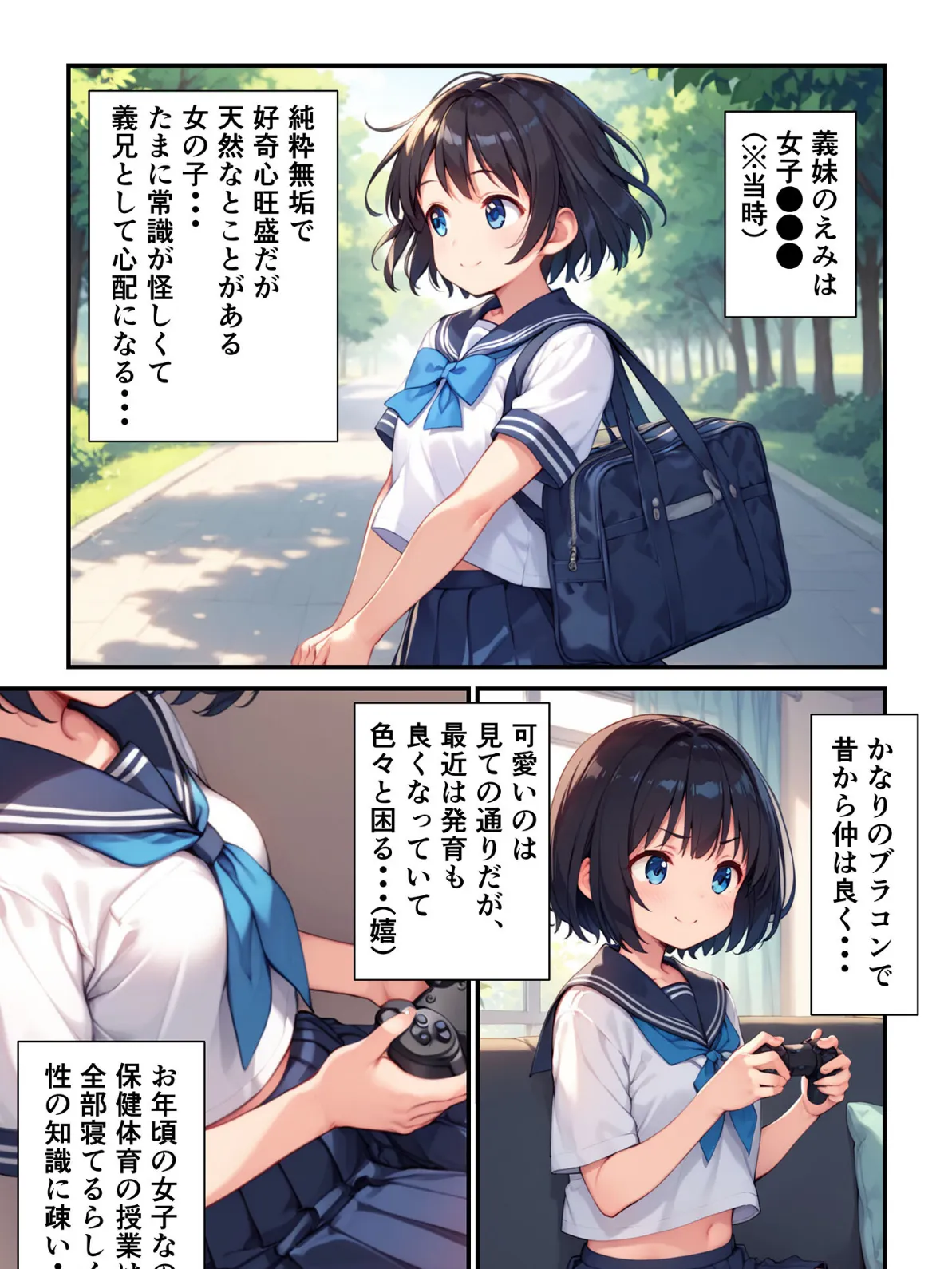 義妹は言いなり初体験〜純粋な義妹に中●し受け入れ性教育〜   モザイク版 4ページ